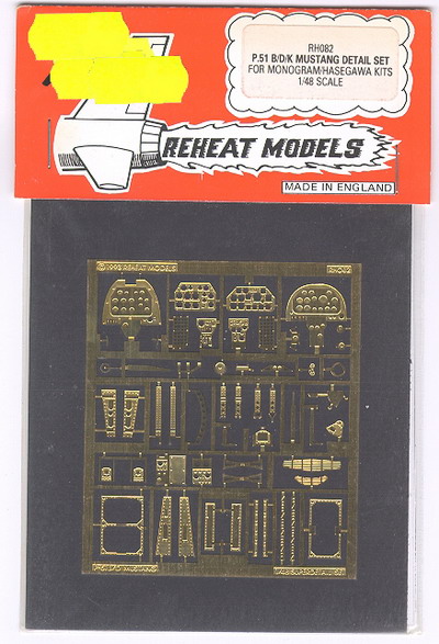 Reheat Models Photo-Etch P.51 B/D/K Mustang for Monogram Hasegawa 1/48 Scale Kit